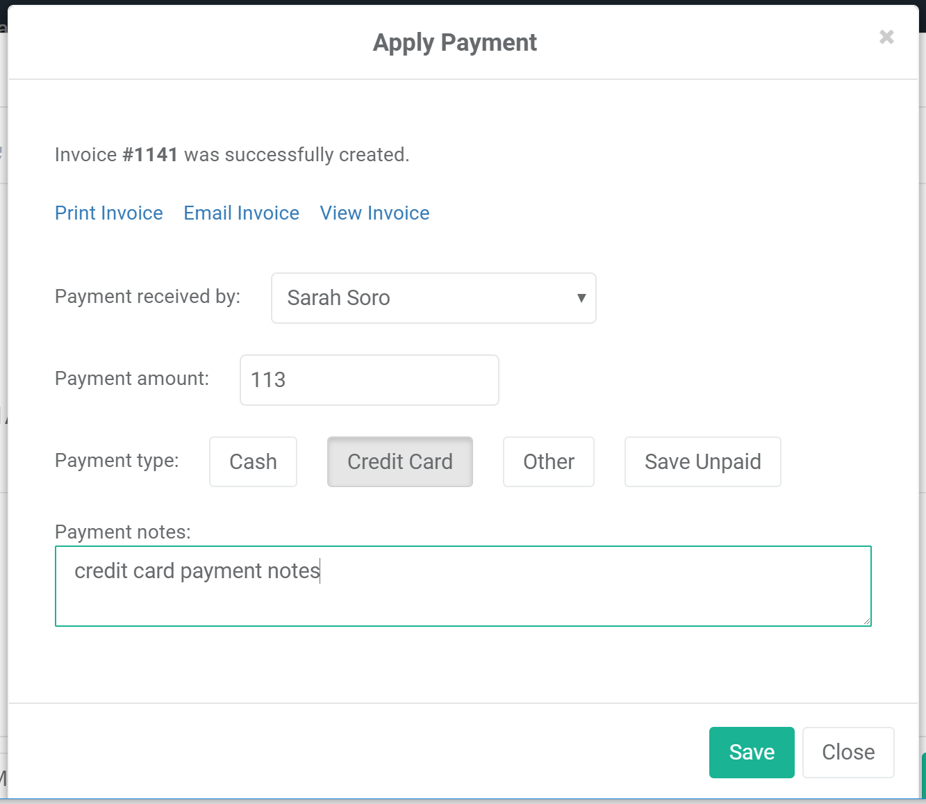 BookSteam Raising an invoice from a class