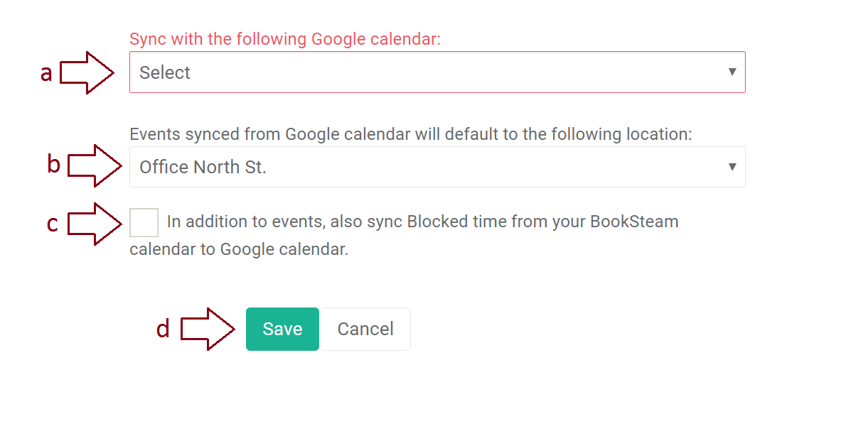 BookSteam Setting up two way sync with Google calendar